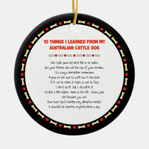 Lustigt Sak jag lärde mig från Australian Cattle Julgransprydnad Keramik