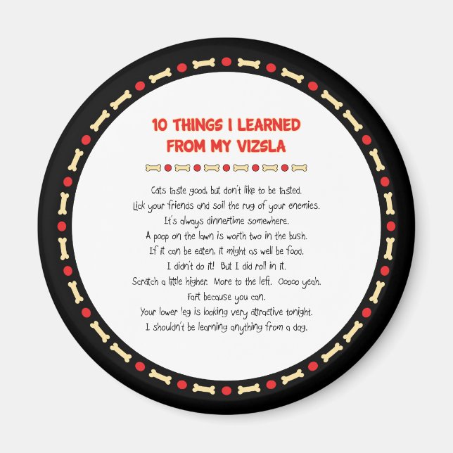 Lustigt Sak jag lärde mig från min Vizsla Magnet (Framsidan)