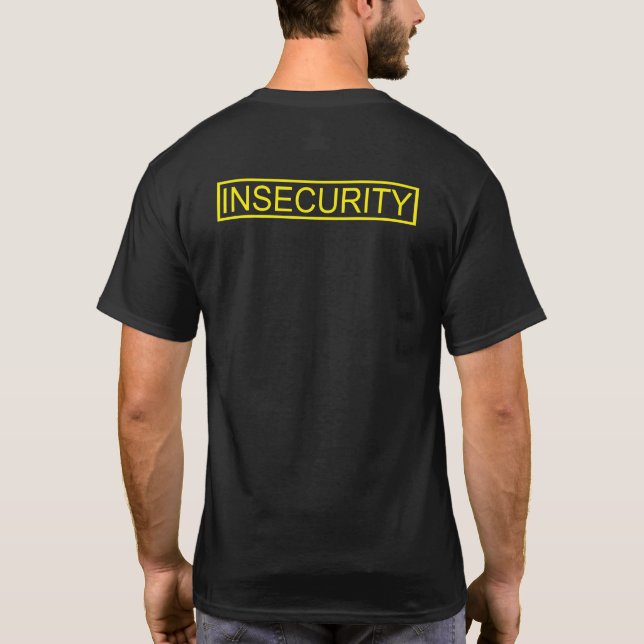 Lustigt säkerhetsvakt för gult t shirt (Baksida)