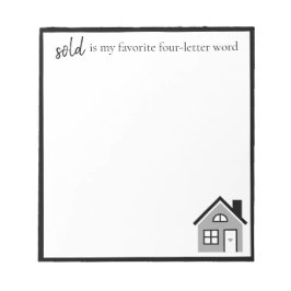 Lustigt "sålt är min favorit" Realtor House Anteckningsblock