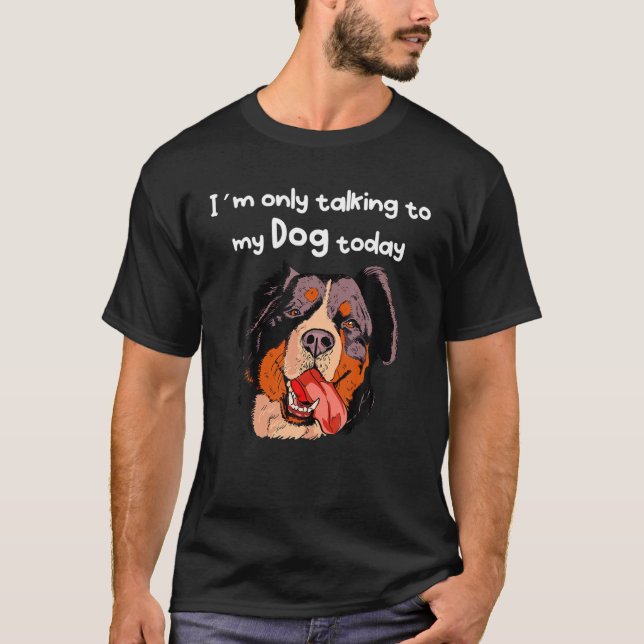 Lustigt samtal med min Hund Ansikte T Shirt (Framsida)