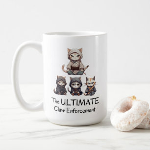 Lustigt samurai kattar Ultimate Klo-verkställandet Kaffemugg
