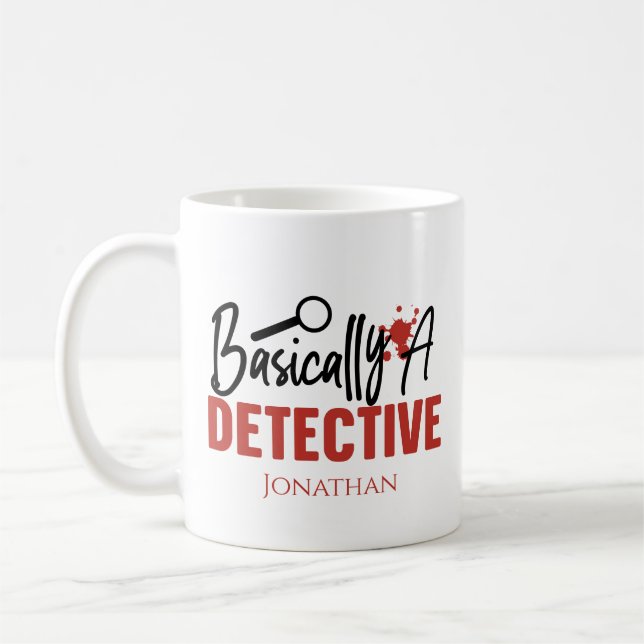 Lustigt sanningsbrott i grund och botten en krimin kaffemugg (Vänster)