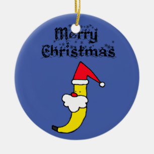 Lustigt Santa Banana God jul Julgransprydnad Keramik