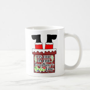Lustigt Santa Stuck i Skorsten jul Humor Kaffemugg