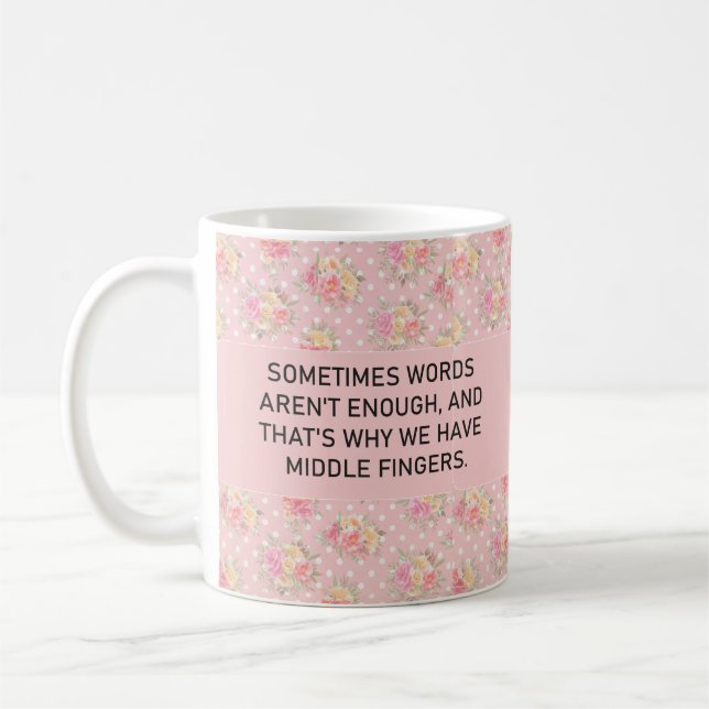 Lustigt Sarcastic Ord är inte nog med Humor roligt Kaffemugg (Vänster)
