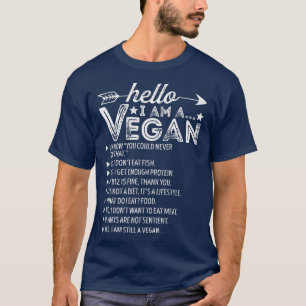 Lustigt Sarcastic Vegetarian Hej Jag är en Vegan V T Shirt