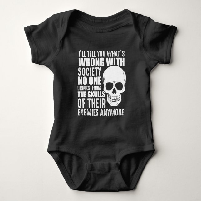 Lustigt Sarcastic Wrong Society Skull Enemy Blood T Shirt (Framsida)
