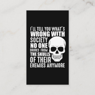 Lustigt Sarcastic Wrong Society Skull Enemy Blood Visitkort