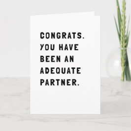 Lustigt Sarkastic Black and White Text Greeting Ca Kort