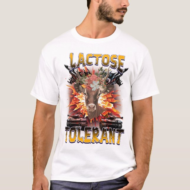 Lustigt Sarkastic Humor Quote-idé,Laktostolerant T Shirt (Framsida)