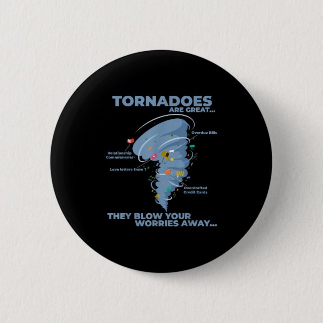 Lustigt Sarkastic Tornado Info Graphic Quote Graph Knapp (Framsida)