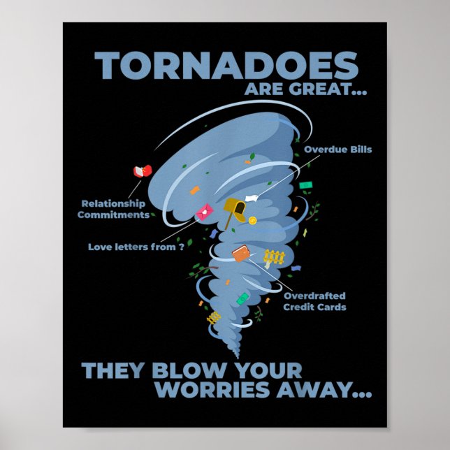 Lustigt Sarkastic Tornado Info Graphic Quote Graph Poster (Framsidan)