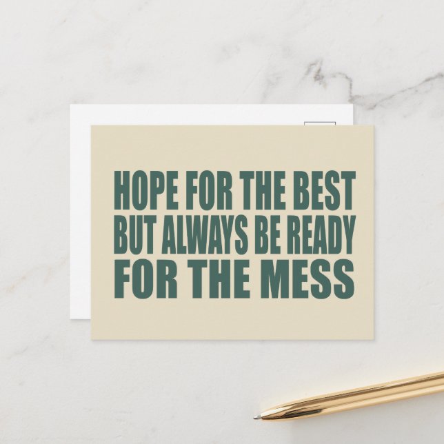 Lustigt sarkastiskt citat av berömden ord helg vykort (Fram/Back In Situ)