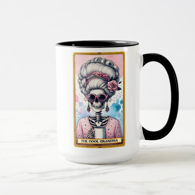 Lustigt/Sarkastiskt Tarot Card/Coola Grandma Mugg (Höger)