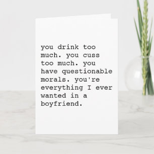 Lustigt sarkastiskt Valentines day-kort - Boykompi Helgkort