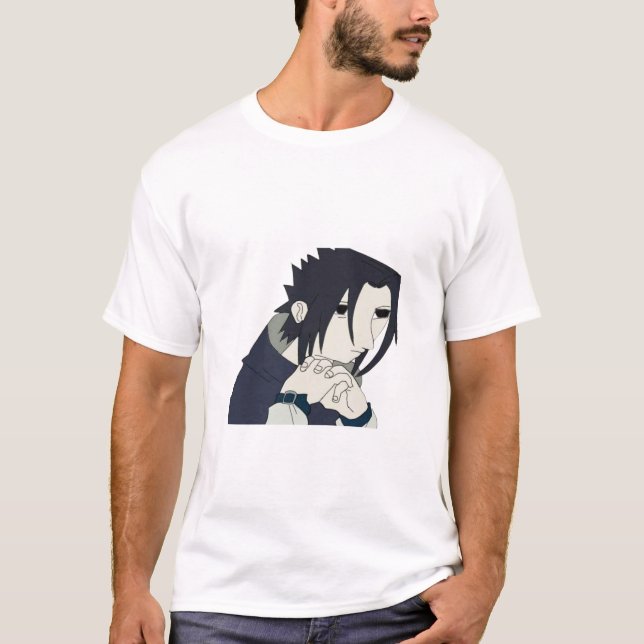 Lustigt "Sasook" Sasuke Brooding Meme T-shirt (Framsida)