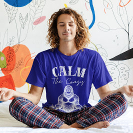 Lustigt Sasquatch Meditating Lugn, Crazy Manar T Shirt