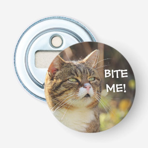 Lustigt Sassy Cat med Attitude Bita Me Flasköppnare