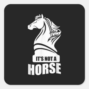 Lustigt schack sin inte en Horse Knight Biet Playe Fyrkantigt Klistermärke