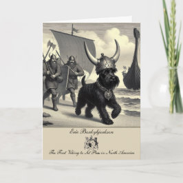 Lustigt Schnauzer Viking Foled Greeting Card Kort