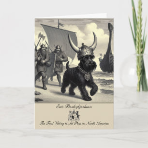 Lustigt Schnauzer Viking Foled Greeting Card Kort