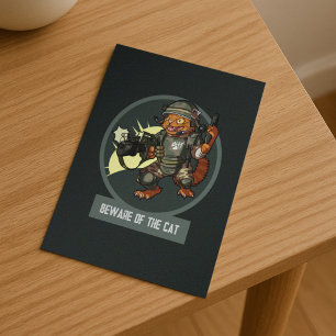 Lustigt Sci-fi-havets Orange - Kattskydd mot katt Vykort