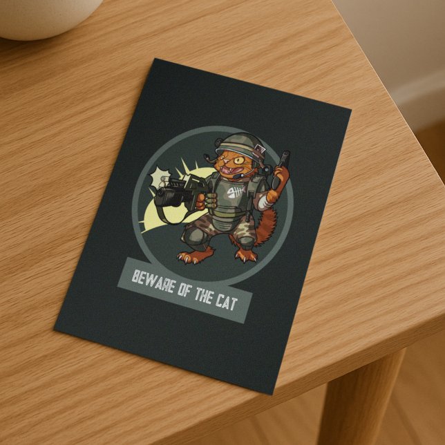 Lustigt Sci-fi-havets Orange - Kattskydd mot katt Vykort (Skapare uppladdad)