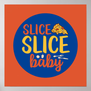 Lustigt Segce Baby Pizza Älskare Retro Köksdeka Poster