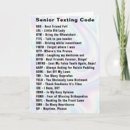 Lustigt Senior Texting Code Kort