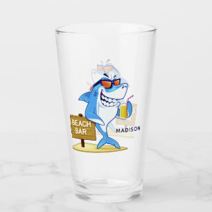 Lustigt Shark-anpassat namnpint glas