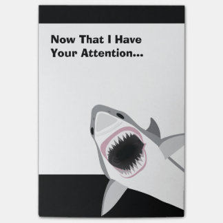 Lustigt Shark Attack Post-it Block