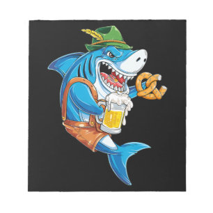 Lustigt Shark Drink Beer - Crazy Shark-presenter Anteckningsblock