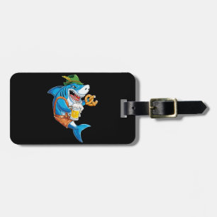 Lustigt Shark Drink Beer - Crazy Shark-presenter Bagagebricka
