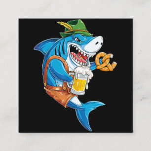 Lustigt Shark Drink Beer - Crazy Shark-presenter Fyrkantigt Visitkort