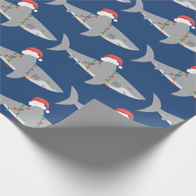 Lustigt Shark Jul Wrapping Papper Presentpapper (Hörn)