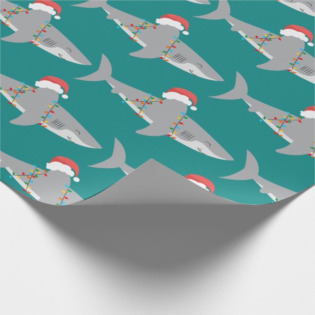 Lustigt Shark Jul Wrapping Papper Presentpapper (Hörn)