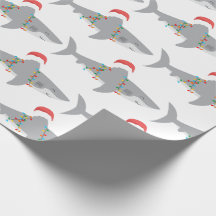 Lustigt Shark Jul Wrapping Papper