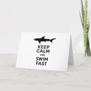 Lustigt Shark Warning - Behållans Lugn och Simma s Kort