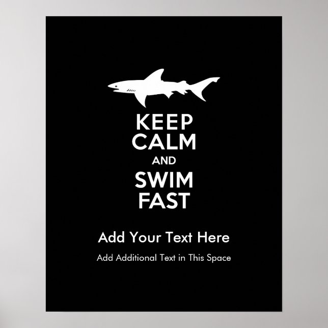 Lustigt Shark Warning - Behållans Lugn och Simma s Poster (Framsidan)