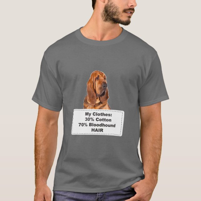 Lustigt Shedding Hund Bloodhound T Shirt (Framsida)