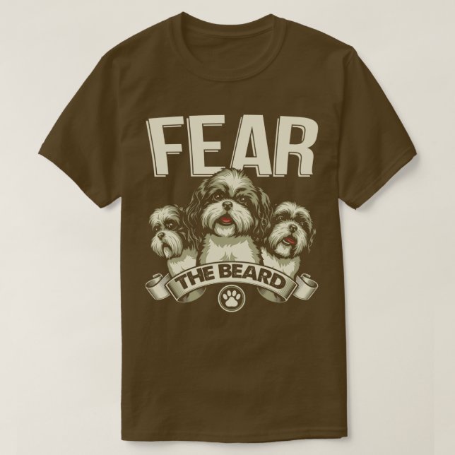 Lustigt Shih Tzu fruktar Beard  T Shirt (Design framsida)
