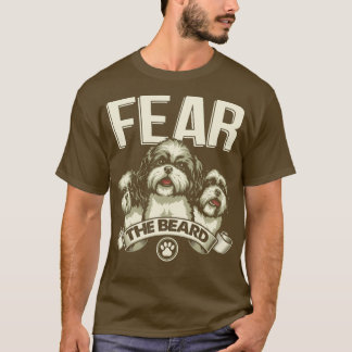 Lustigt Shih Tzu fruktar Beard T Shirt