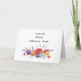 Lustigt självbelåten farewell coworking/chef söt b kort