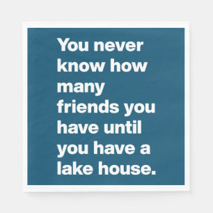 Lustigt Sjö House Friends Quote Typography Blue  Pappersservett