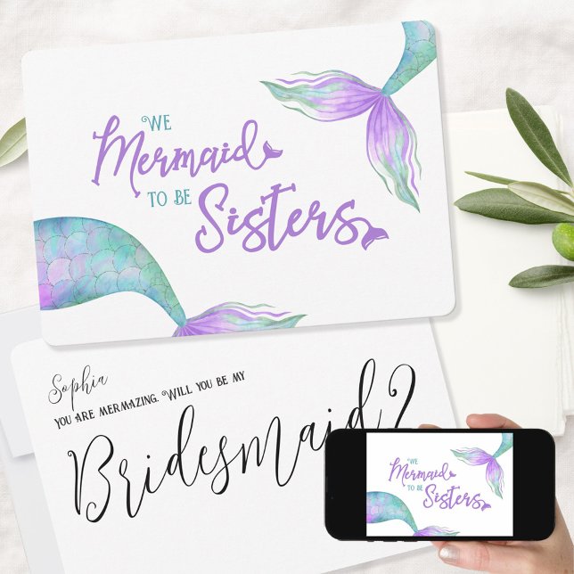 Lustigt Sjöjungfru att vara Sisters Bridesmaid Fri Inbjudningar (Skapare uppladdad)