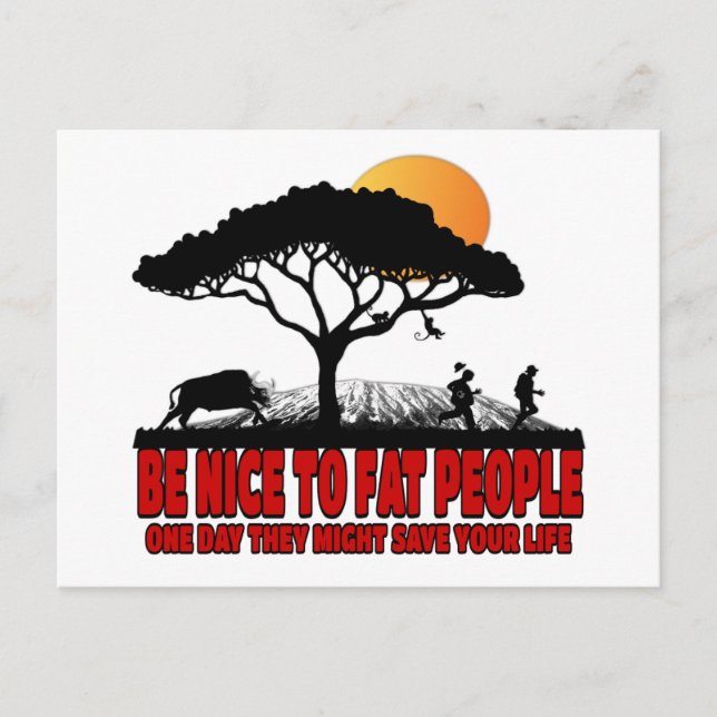 Lustigt skämt om tjock vykort (Framsida)