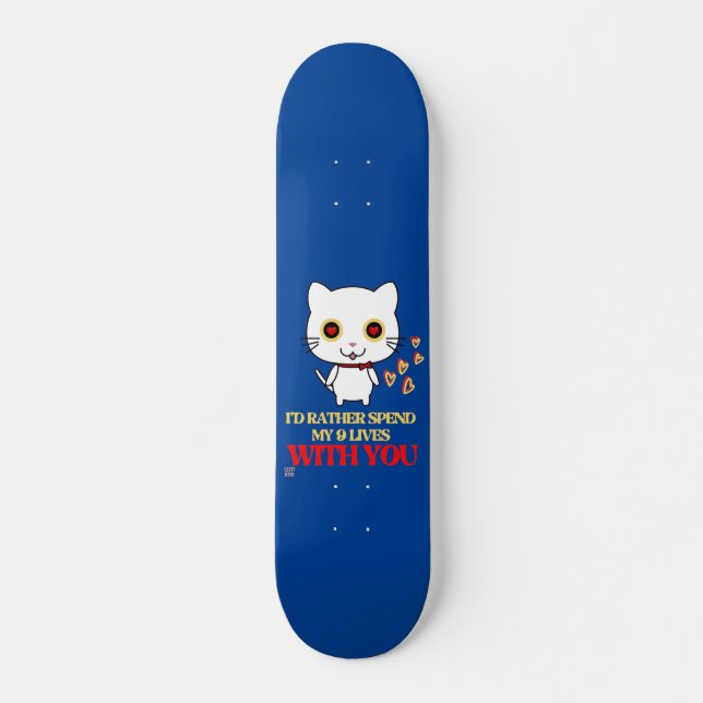 Lustigt skateboard CUTE CAT (Framsida)