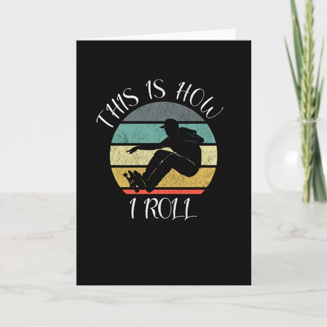 Lustigt Skater Retro Skate Så här rullar jag styre Kort (Framsida)