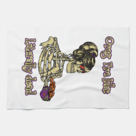 Lustigt Skeleton Drinking Jag är bokstavligt talat Kökshandduk